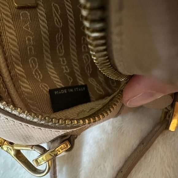 PRADA SAFFIANO MINI CAMERA CROSSBODY BEIGE BAG CROSSBODY - Picture 15 of 16